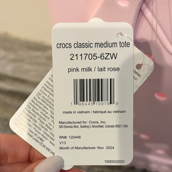 CROCS Light Pink Perforated Tote - Picture 2 of 2